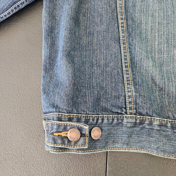 Levi Strauss Signature Denim Jacket Vintage Womens Medium Distressed Look EUC - Picture 8 of 16